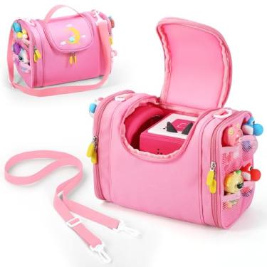 Imagem de Estojo de transporte compatível com leitor de áudio Toniebox, bonecos Tonies, fones de ouvido e estação de carregamento, bolsa de armazenamento portátil para conjunto iniciante Toniebox (rosa)