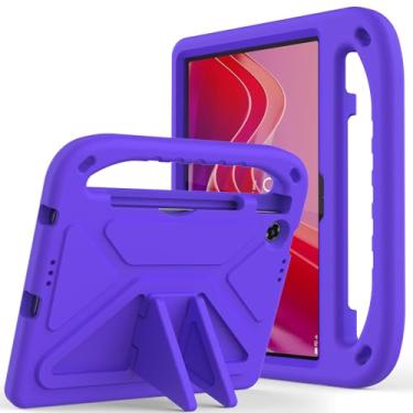 Imagem de Capa para Lenovo Tab 10.1 2025, leve, à prova de choque, com alça de ombro, capa infantil para Lenovo Tab 25.7 cm (TB311XU / TB311FU) (roxa)