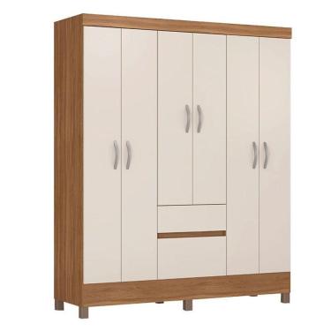 Imagem de Guarda Roupa Casal Flash 2 Amêndola Touch Off White - Demóbile