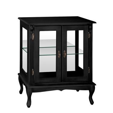 Imagem de Vitrine Baixa Antique Com 1 Prateleira De Vidro Preta