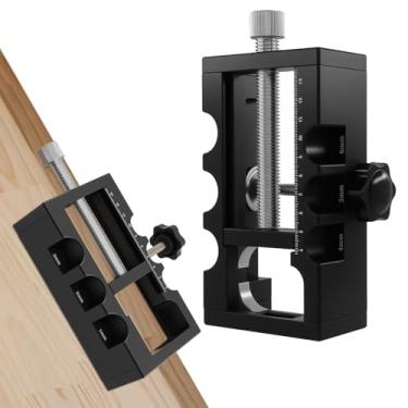 Imagem de Wewod Gabarito de dobradiça de porta, mortiser de dobradiça de porta de liga de alumínio, modelo de roteador serve para dobradiça de porta de 4 a 13 mm de comprimento e raio de 1/10.2 cm, raio de 5