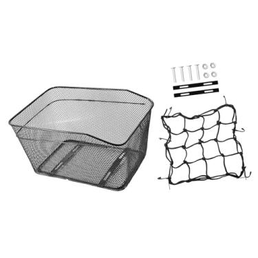 Imagem de UGPLM Cesto traseiro para bicicleta, em metal, para guardar compras e outros itens. Ideal para atividades ao ar livre.