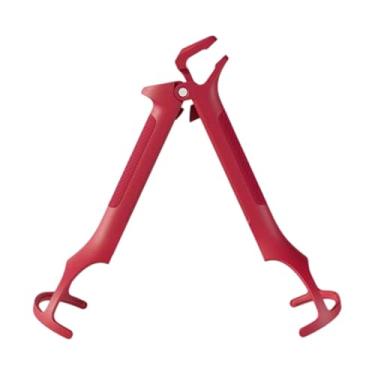 Imagem de Baoblaze Pinça para chapa quente 2 em 1, pinça de cozinha, suporte para tigela, braçadeira criativa multiuso, auxiliar de cozinha para micro-ondas, Vermelho