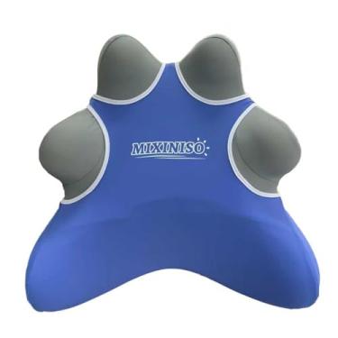 Imagem de Mixiniso Almofada de apoio lombar para cadeira, almofada ergonômica para escritório, casa, assentos de carro (azul)