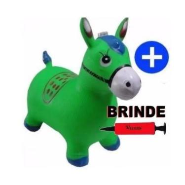 Imagem de Cavalinho Upa Upa Pula Pula Musical Da Fabrica + Bomba - FWN, Verde