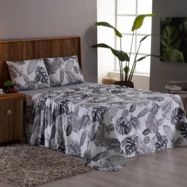 Imagem de Jogo de lençol queen 4 peças estampado micropercal 400 fios macio - sh