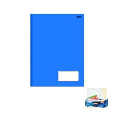 Imagem de Kit Caderno Brochurão 1 Matéria Capa Dura 96 Folhas + Caneta Esferográfica 0.7mm Sortida + Grampeador Metallic C-15