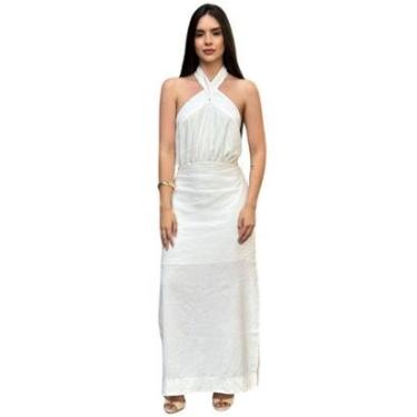 Imagem de Vestido Midi Branco Halter Com Fenda Colcci-Feminino