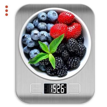 Imagem de Balança Digital Cozinha Portátil Aço Inox LCD Alta Precisão - KAPBOM