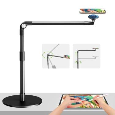 Imagem de elitehood Suporte magnético de telefone para gravação aérea, suporte Magsafe de braço longo de 38 cm para gravação de vídeo, suporte giratório 360 para filmagem, reuniões, cozinhar, pintar, fazer