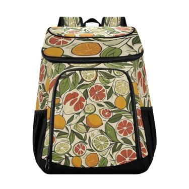 Imagem de Wassud Oranges Mochila térmica térmica para mulheres e homens, 36 latas à prova de vazamento, lancheira, piquenique, praia, acampamento, bolsa térmica 33 x 20 x 43 cm