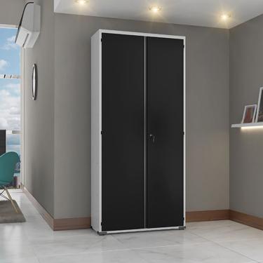 Imagem de Armário Aço Escritório Fechadura 4 Prateleiras Ea301 Preto