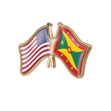 Imagem de EnigmaGlow Emblema de broche de pino único World Most Countries United States and Other Countries Cross Friendship Pin Badge para homens e mulheres, 1.3x0.9inch（33x23mm）, Metal, resina