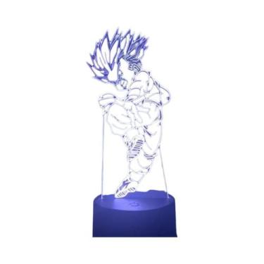 Imagem de Luminária LED Super Saiyan Goku Com Suporte De Acrílico, Decoração De 