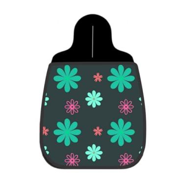 Imagem de Lixeira De Carro Organizador Lixinhocar Florzinha Verde Rosa Fundo Escuro