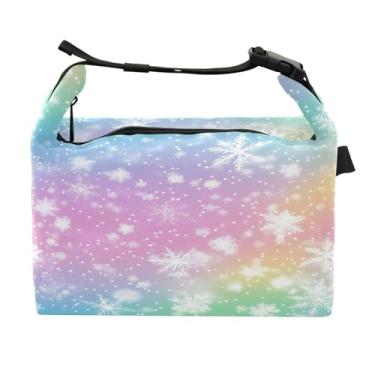 Imagem de STAYTOP Linda lancheira de cores arco-íris com fivela de alça, lancheira isolada para meninos e meninas, lancheira térmica para trabalho escolar