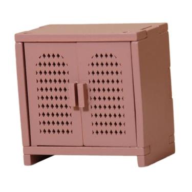 Imagem de YIJU Móveis para Casa de Bonecas em Escala 1:12, Acessórios de Decoração para Casa de Bonecas, Mini Armário de Armazenamento, Ornamento, Decoração de Micro, Rosa