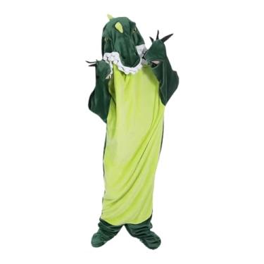 Imagem de Pijama De Fantasia De Dinossauro - Flanela Ajuste Folgado,Macaquinho de Dinossauro que é um Cobertor Vestível com Capuz | Para Homens Namorada Mulheres Esposa Halloween Natal Festa Desfile