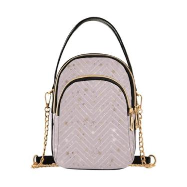 Imagem de Bolsas transversais pequenas para mulheres, bolsa de mão para mulheres, vários bolsos, bolsas de ombro pequenas para mulheres, Estrelas de flocos de neve com glitter de Natal, 15*21*8cm