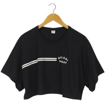 Imagem de Cropped Colcci Loose Preto Feminino-Feminino