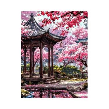 Imagem de Pintura a Óleo DIY Para Adultos Por Números Flores Paisagem Chinesa De