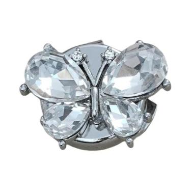 Imagem de Abotoaduras Redondas De Luxo Femininas Com Strass E Pérolas, 2 Peças, 