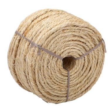 Imagem de POCREATION Corda de Sisal, Poste de Arranhar para Gatos Resistente e Macio para Substituição Em Projetos DIY, Com Corda de Cânhamo 4mm X 50m para Brinquedos e Móveis para Gatos (Cor de linho)