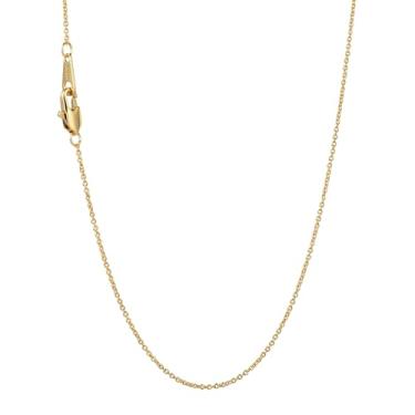 Imagem de AHSIWC Colar de corrente de elos de ouro de 1 mm, corrente preenchida com ouro 14K para homens e mulheres, colar delicado e não mancha, joia de ouro unissex, presente à prova de suor e resistente ao