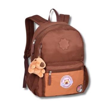 Imagem de Mochila Capivara Costas Juvenil Teen Meninas Escolar Passeio, Marrom
