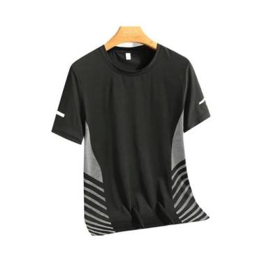 Imagem de Camiseta De Corrida Masculina De Verão Secagem Rápida Em Seda Gelada E