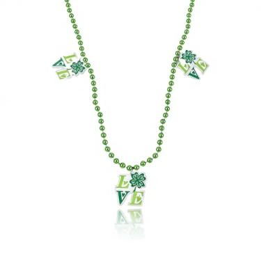 Imagem de Todenb Colar de Dia de São Patrício para mulheres, colar de trevo verde irlandês, com contas, acrílico, boa sorte, amor, coração, pingente, colares, acessórios para fantasia do dia de São Patrício
