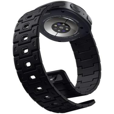 Imagem de Bandletic Pulseira magnética de silicone compatível com Samsung Galaxy Watch 8 de 40 mm, 44 mm/8 Classic 46 mm 2025, pulseira de substituição respirável sem lacunas para homens e mulheres, preto