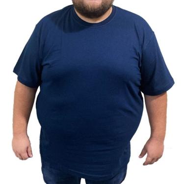 Imagem de Camiseta Básica Masculina Marinho Plus Size G3 Ao G5 100% Algodão