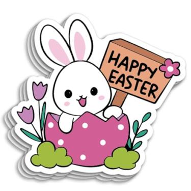 Imagem de 240 peças de adesivos de embalagem de Páscoa feliz, adesivo de coelho para envelopes de pequenas empresas, caixas de envio, embalagem de presente, decoração de festa