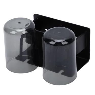 Imagem de ZJchao Suporte de Escova de Dentes de 2 Copos, Organizador de Banheiro Sem Broca Montado na Parede Com Pente de Pasta de Dente, Espaço de Armazenamento para Itens Essenciais do Banheiro (BLACK)