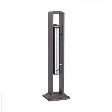 Imagem de Eliminação de pontas de cigarro Coluna de cinzas à prova chuva em aço inoxidável com trava, cinzeiro pé para coleta pontas cigarro comercial(Brown)