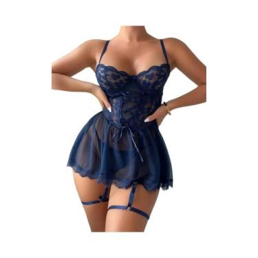Imagem de Conjunto De Pijamas plus Size Para Mulheres Com Lingerie Exquisita, Su
