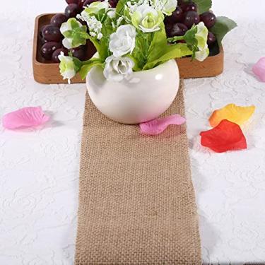 Imagem de GLOGLOW Corredor de Mesa de Serapilheira Natural, Material de Juta Vintage, Decoração Rústica para Casamentos e Festas 10x200cm (10cm*2m)