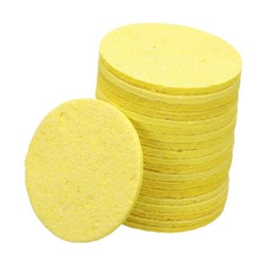 Imagem de Xgdsnly 20 Unidades de Esponjas de Limpeza para Ferro de Soldar, Amarelas, Fáceis de Usar E Redondas.