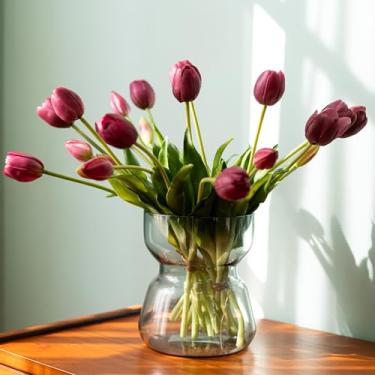 Imagem de Avoeco 20 peças de tulipas artificiais de látex de toque real – buquê de tulipas falsas para decoração de casa, centros de mesa de casamento, arranjos florais de primavera, flores falsas para