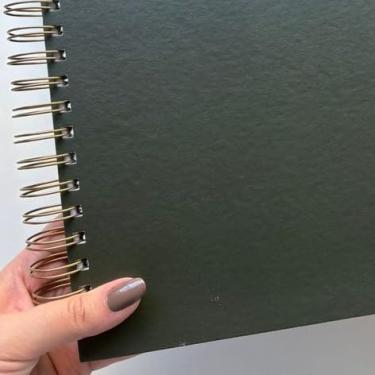 Imagem de Álbum de Fotos Scrapbook Grande 23x25cm e A5-30 Folhas Brancas 240g para Projetos Criativos e Preservação de Momentos Especiais (GG (23x25cm),Verde)