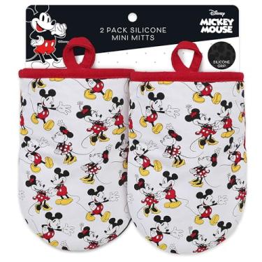Imagem de Luvas de forno Disney – Mini luvas de forno resistentes ao calor de 14 cm x 19 cm com silhuetas de silicone antiderrapante da Disney – Mickey e Minnie, Stich, Ursinho Pooh