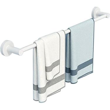 Imagem de 3FLQOOPP Toalheiro Suporte de toalha de banho barra de toalha único toalheiro branco montado na parede, barra de toalha redonda de aço inoxidável para banheiro cozinha, 30 cm-100 cm/50 cm banheiro