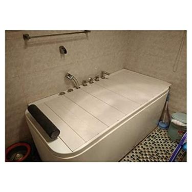 Imagem de Capa de banheira capa de banheira antipoeira placa de isolamento de banheira PVC dobrável bandeja de banho (tamanho : 146800,6 cm) (125 * 80 * 0,6 cm)