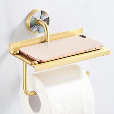 Imagem de HHHJQFAAT Toalheiro de luxo leve de alta qualidade sem perfuração, anel de toalha, ganchos de fileira, suporte de toalha de banho, cesta de lenços, kit de acessórios de banheiro banheiro (cor: Suporte