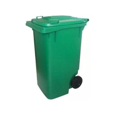 Imagem de Lixeira Grande Contentor De Lixo Com Rodas 240 Litros Verde - jsn