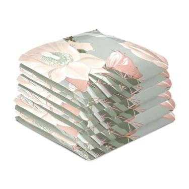 Imagem de Wassud Toalhas de cozinha, cacto, flores, panos de prato de cozinha, pacote com 6, panos de prato macios com laço para pendurar, toalha de mão super absorvente, secagem rápida, toalhas de chá de mesa