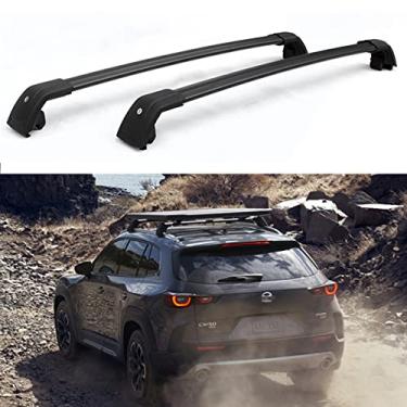 Imagem de YiXi-Partswell 2 barras transversais de bagageiro com trava para Mazda CX-50 2022 2023 - preta