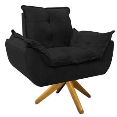 Imagem de Poltrona Opala Base Giratória de Madeira Sintético - Amarena Móveis, P