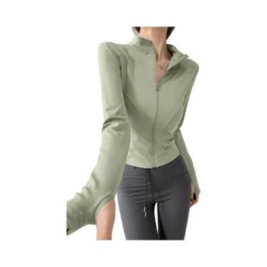 Imagem de Jaqueta De Yoga Feminina De Secagem Rápida Com Manga Longa E Zíper, To